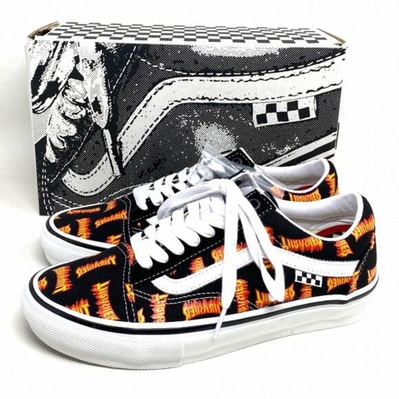 VANS x Thrasher Old Skool Skate Low Top Black VN0005W0BML Sneakers Men’s Canvas - Picture 1 of 11